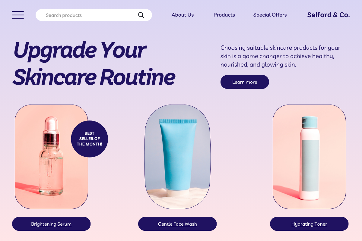 Blue Gradient Modern Skincare Product